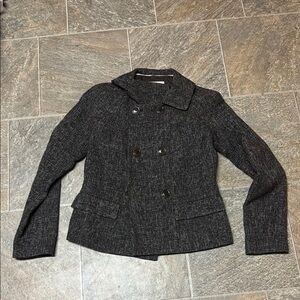 Banana Republic Charcoal Double-Breasted Blazer